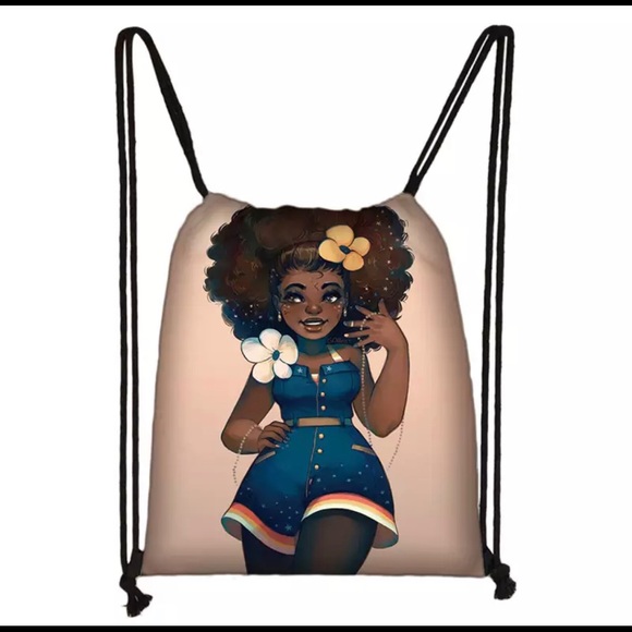 Drawstring backpack flower fro - Picture 1 of 4